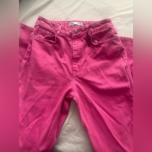 pink zara jeans size 8